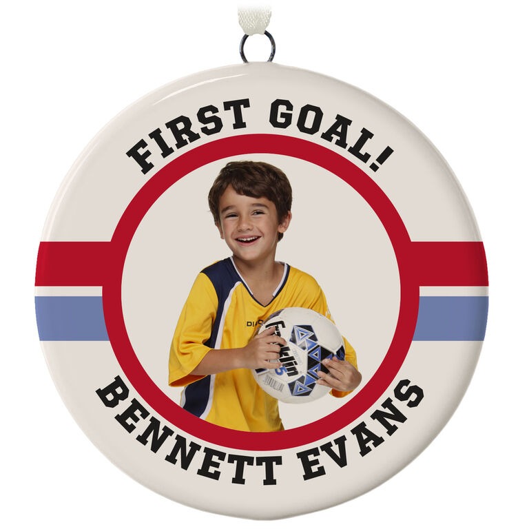  Soccer Ceramic Circle Personalized Photo Ornament