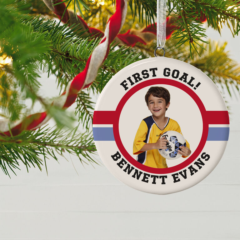  Soccer Ceramic Circle Personalized Photo Ornament