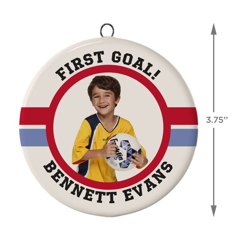  Soccer Ceramic Circle Personalized Photo Ornament