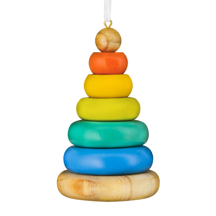  Stacking Rings Baby Toy Wood Hallmark Ornament
