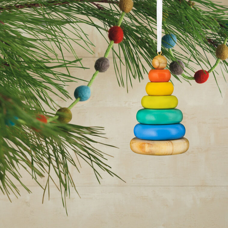  Stacking Rings Baby Toy Wood Hallmark Ornament