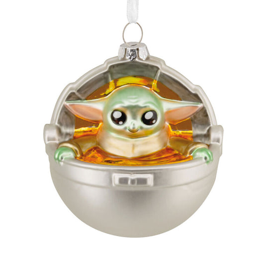  Star Wars: The Mandalorian™ Grogu In Pram Blown Glass Hallmark Ornament