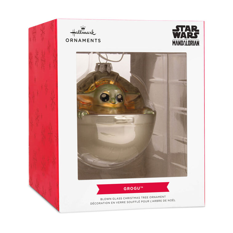 Star Wars: The Mandalorian™ Grogu In Pram Blown Glass Hallmark Ornament