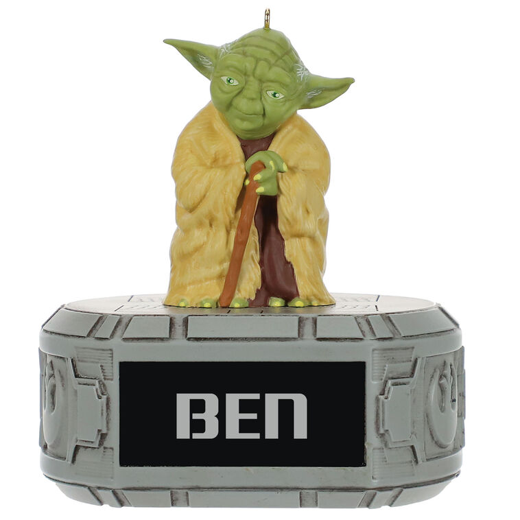 Hallmark Star Wars™ Yoda™ Personalized Ornament, Custom Text