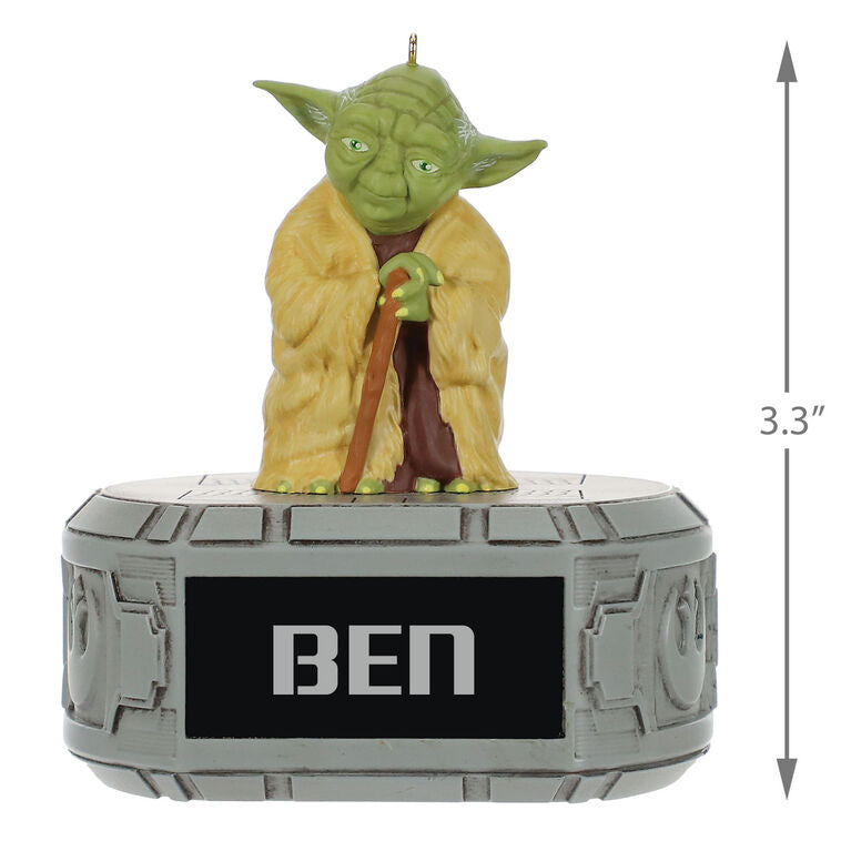 Hallmark Star Wars™ Yoda™ Personalized Ornament, Custom Text