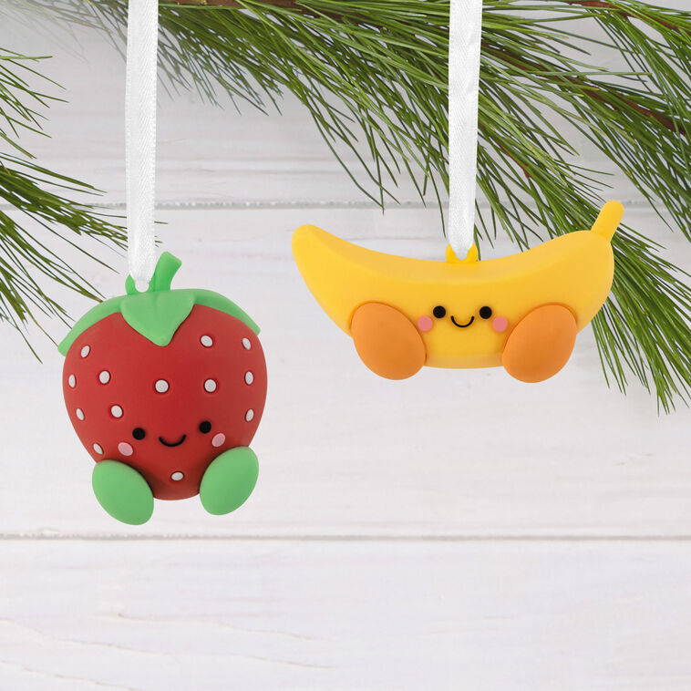  Better Together Strawberry And Banana Magnetic Hallmark Ornaments, Set Of 2