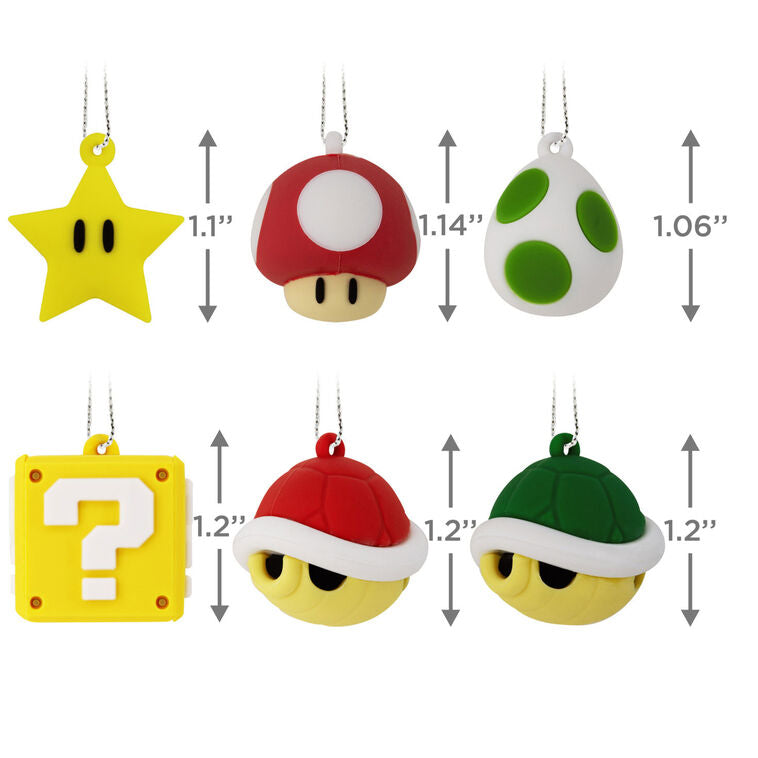  Mini Nintendo Super Mario™ Shatterproof Hallmark Ornaments, Set Of 6
