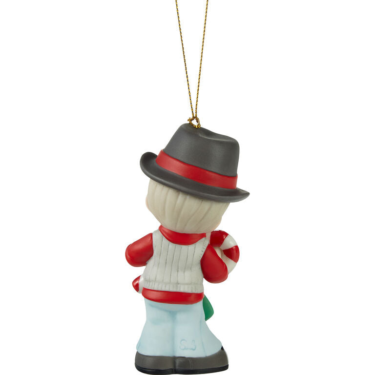  Precious Moments Sweet Christmas Wishes Boy 2023 Ornament, 3.7"