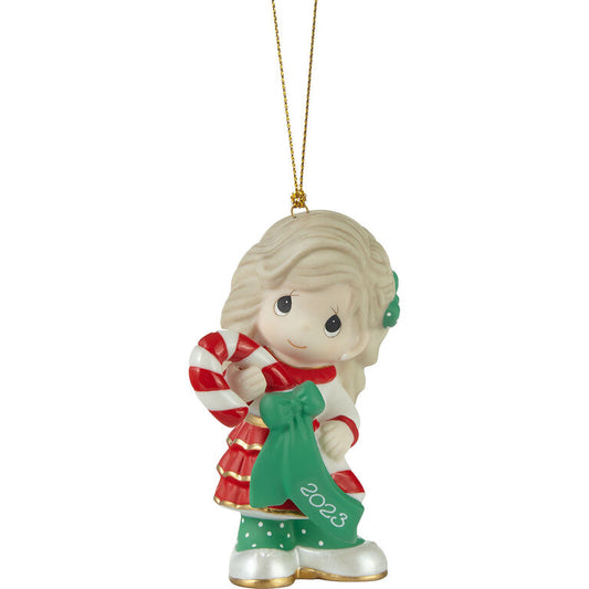  Precious Moments Sweet Christmas Wishes Girl 2023 Ornament, 3.4"