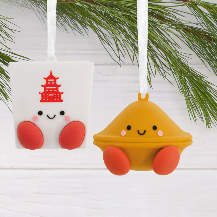  Better Together Takeout Box And Fortune Cookie Magnetic Hallmark Ornaments, Set Of 2