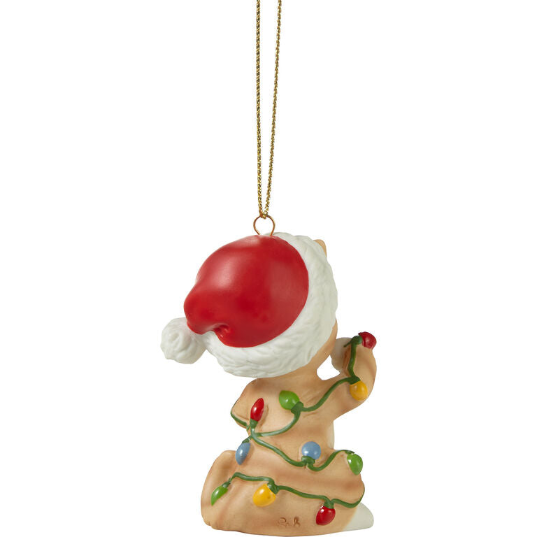  Precious Moments Tangled In Christmas Fun Cat 2023 Ornament, 3"
