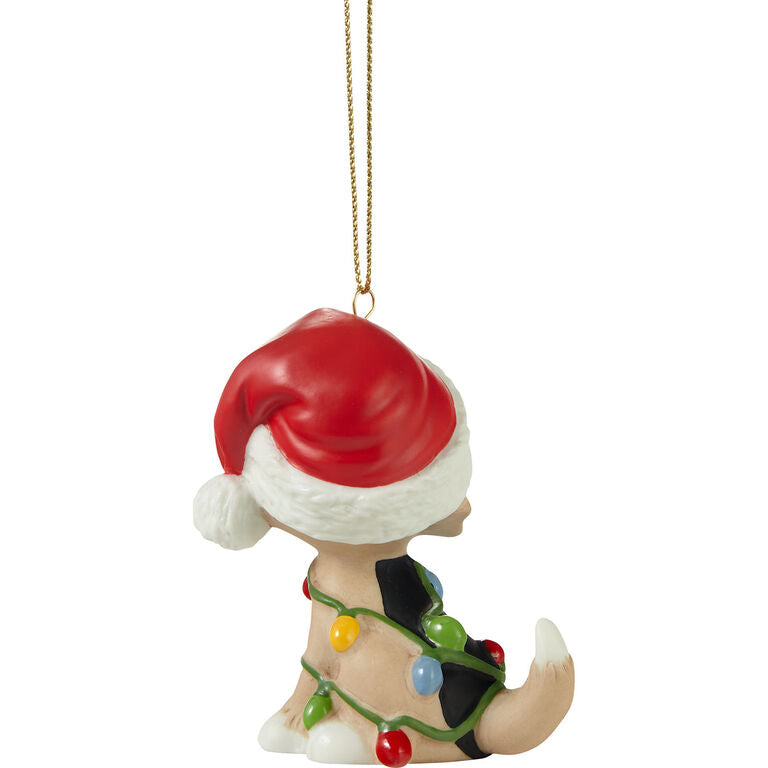  Precious Moments Tangled In Christmas Fun Dog 2023 Ornament, 2.7"