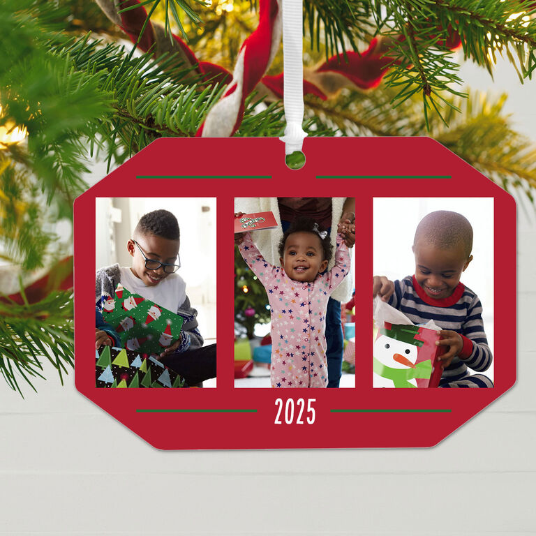 Hallmark Three-Photo Personalized Text And Photo Metal Ornament