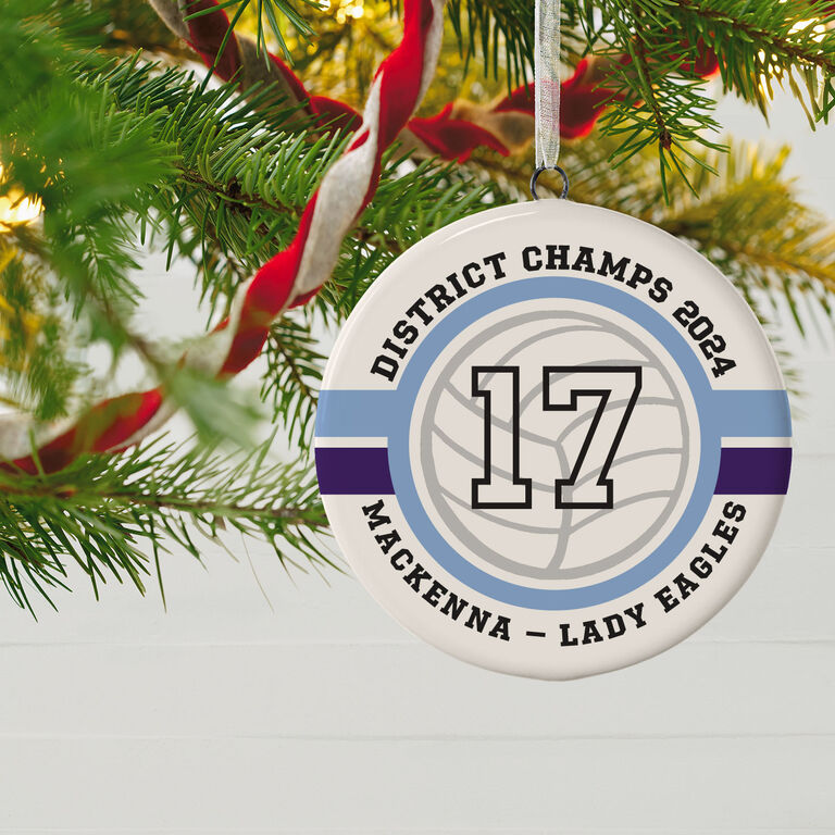  Volleyball Ceramic Circle Personalized Ornament