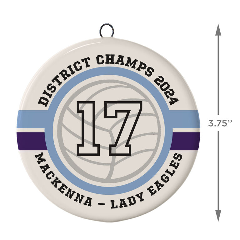  Volleyball Ceramic Circle Personalized Ornament