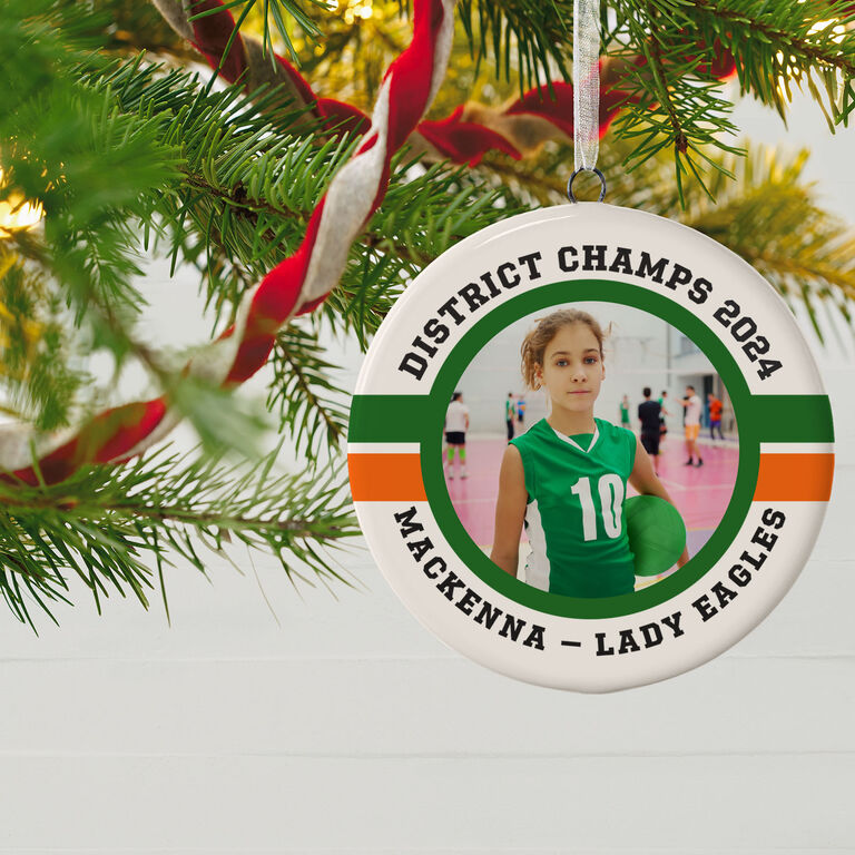  Volleyball Ceramic Circle Personalized Photo Ornament