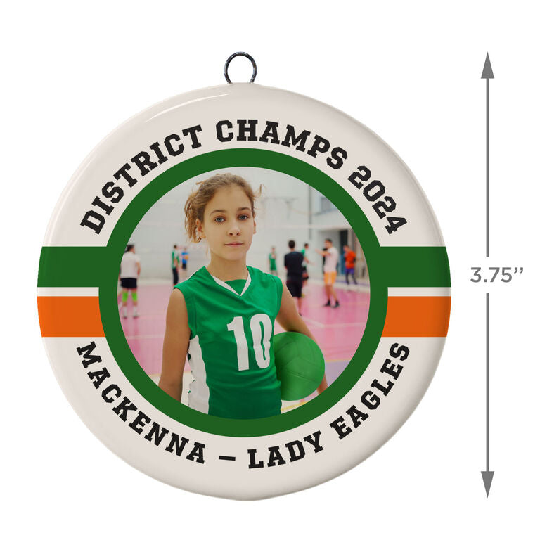  Volleyball Ceramic Circle Personalized Photo Ornament