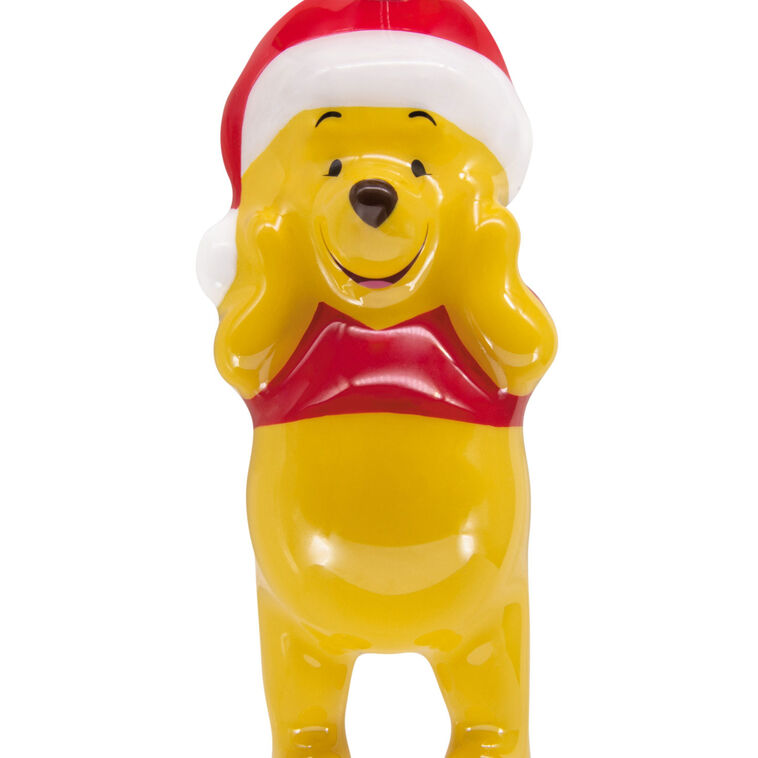  Disney Winnie The Pooh In Santa Hat Shatterproof Hallmark Ornament
