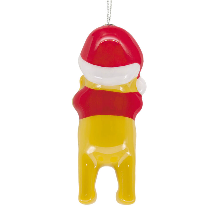  Disney Winnie The Pooh In Santa Hat Shatterproof Hallmark Ornament