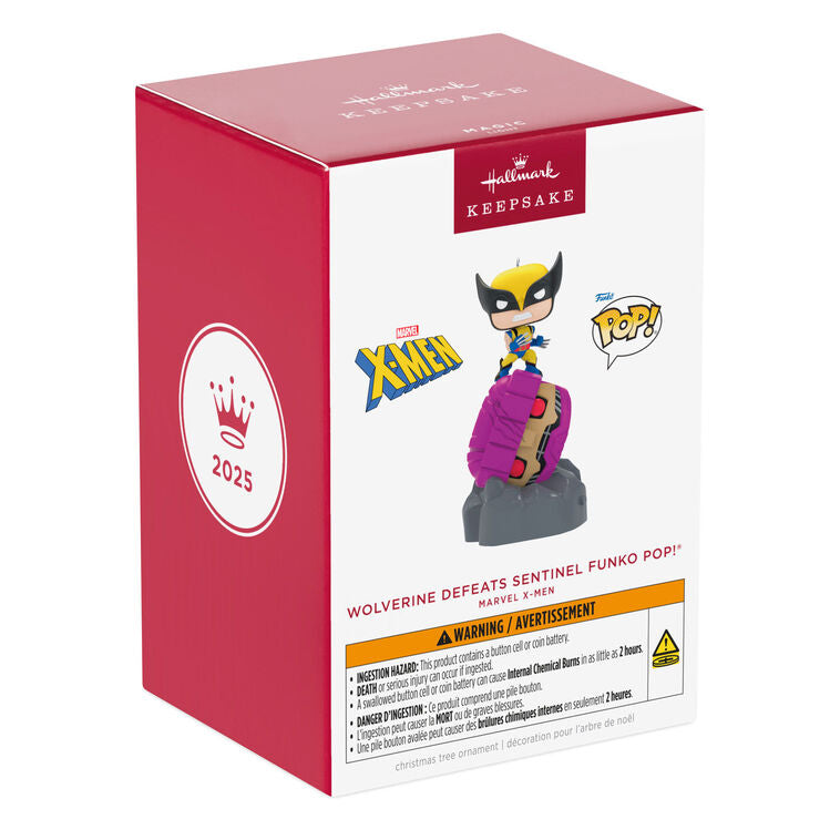 Hallmark Marvel X-Men Wolverine Defeats Sentinel Funko POP!® Ornament With Light